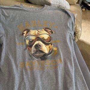 Harley-Davidson Gray Dog Tee with Gold Accents
